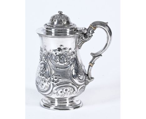 A 19th century Birmingham silver tankard 1848, by Elkington & Co.  Height 18 cm, weight 453 grams, inscribed to "The winner f