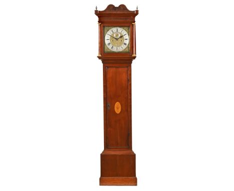 An Edward Rundell Morten St Philips month going two train longcase clock, in mahogany case with inlay to the door and blind f