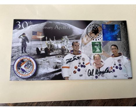 Apollo 15 moonwalker Dave Scott and CMP Alfred Worden signed Space cover NASA Astronauts. 2001 30th Anniversary Apollo 15. po