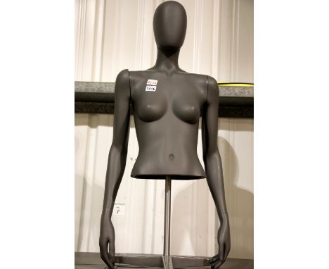 Half body female mannequin in grey. This item is not available for in-house P&amp;P. 