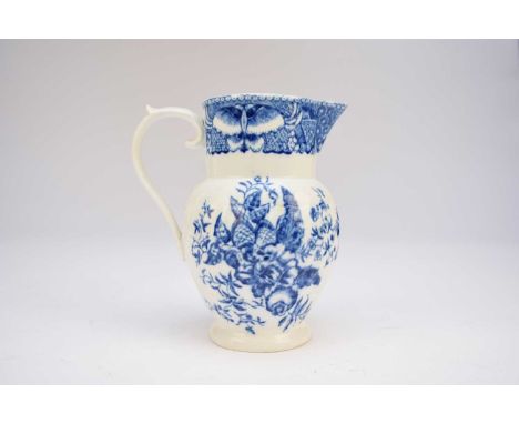 A John Rose Coalport hybrid hard-paste porcelain jug, early 19th century, transfer-printed in the Caughley Pine Cone print be