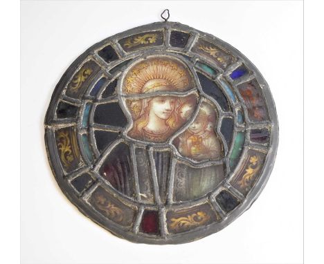 Charles O'Neill (E &amp; C O'Neill, London), late 19th/early 20th century, an Arts and Crafts style stained and leaded glass 
