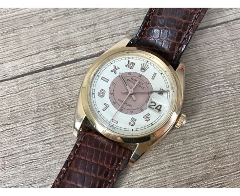 Rolex Precision ``California´´. Referencia: 6694. Movimiento manual 1215. Año 1948. Bañado en oro. 34mm