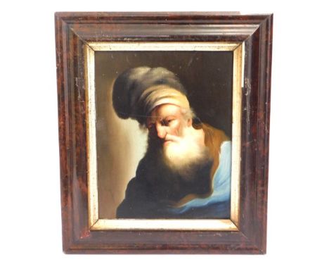 In the style of Christian Wilhelm Ernst Dietrich (1712-1774), an 18thC. Dutch school oil of a bearded merchant on metal panel