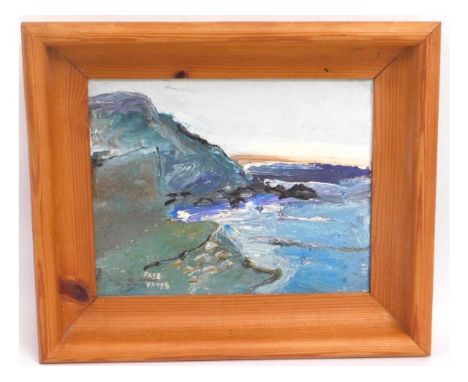 Fred Yates (1922-2008), an oil on panel of coastal scene, signed, image size 9.75in x 7.75in