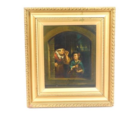 An 18th/19thC. Dutch school oil painting on metal panel, probably tin, image size 9.5in x 7.75in