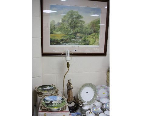 AFTER JEAN GOODWIN, 'Summertime in Dovedale', a limited edition print no 49/850, together with boxed collectors plates and a 