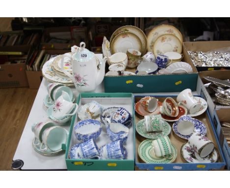 A ROYAL ALBERT ELFIN PATTERN PART COFFEE SET, assorted coffee cups and saucers, trios, plates, etc