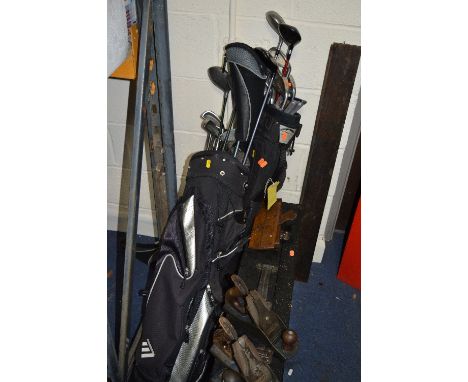 TWO GOLF BAGS WITH CLUBS, including Howson, Pinseeker, Petrou etc