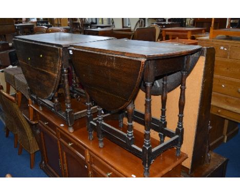 TWO OAK GATE LEG TABLES