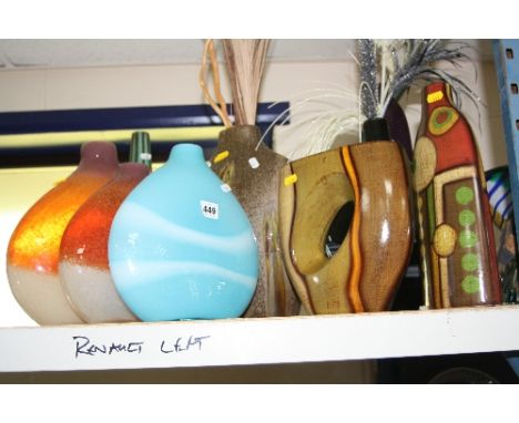 A COLLECTION OF MODERN GLASS AND CERAMIC VASES, etc