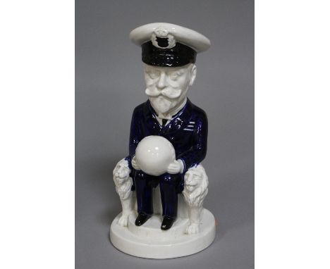 A WILKINSON LTD (ROYAL STAFFORDSHIRE) POTTERY TOBY JUG, designed by Sir Francis Carruthers Gould, 'King George V' (1919), mod