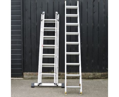 An aluminium ladder, together with another, tallest 500cm overall