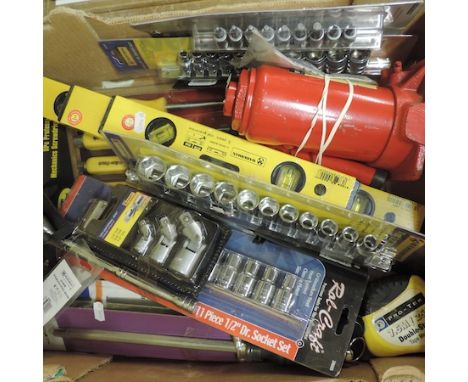 A collection of tools, to include levels