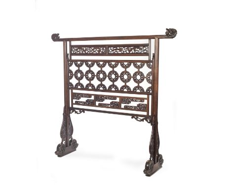 A VERY RARE HUANGHUALI CLOTHES RACK, YIJIAMid Qing DynastyThe two slender corner posts of square section and joined to the to