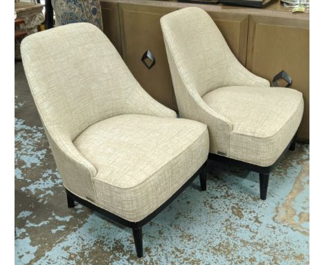 BESPOKE SOFA LONDON LOUNGE CHAIRS, a pair, 70cm x 75cm x 88cm H. (2) 