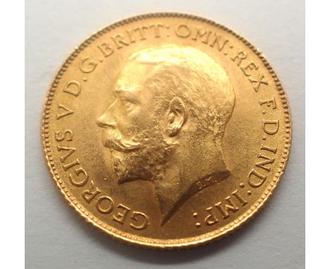 1915 gold half sovereign of George V. P&amp;P Group 0 (£5+VAT for the first lot and £1+VAT for subsequent lots) 
