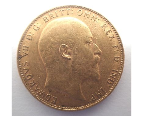1910 full gold sovereign of Edward VII. P&amp;P Group 0 (£5+VAT for the first lot and £1+VAT for subsequent lots) 