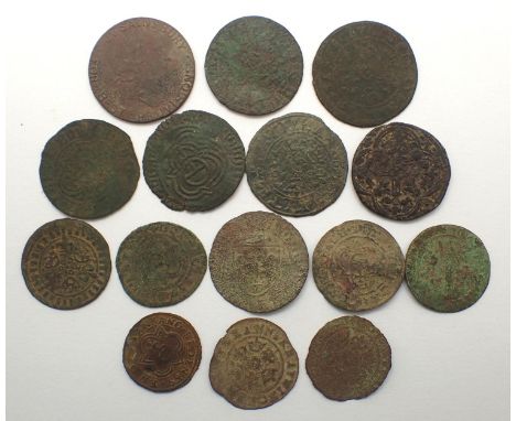 Collection of Medieval brass Jettons. P&amp;P Group 0 (£5+VAT for the first lot and £1+VAT for subsequent lots) 