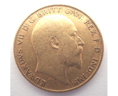 1904 gold half sovereign of Edward VII. P&amp;P Group 0 (£5+VAT for the first lot and £1+VAT for subsequent lots) 