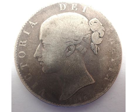 1845 silver crown of Queen Victoria, Cinquefoil Stops. P&amp;P Group 0 (£5+VAT for the first lot and £1+VAT for subsequent lo