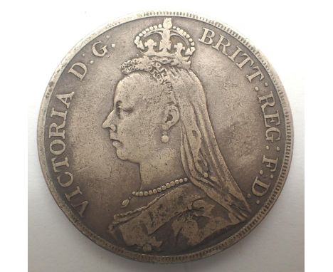 1890 silver crown of Queen Victoria. P&amp;P Group 0 (£5+VAT for the first lot and £1+VAT for subsequent lots) 