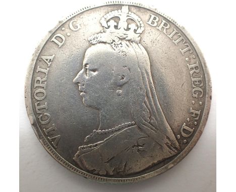 1891 silver crown of Queen Victoria. P&amp;P Group 0 (£5+VAT for the first lot and £1+VAT for subsequent lots) 