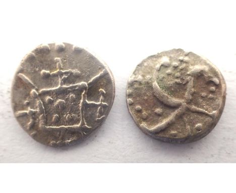 AD 710 two silver Anglo Saxon Sceatta. P&amp;P Group 0 (£5+VAT for the first lot and £1+VAT for subsequent lots) 