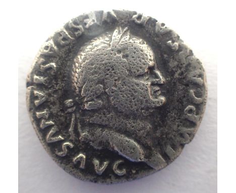 AD69 - Emperor Vespasian - Slayer of Jews - Silver Denarius TRP COS Error. P&amp;P Group 0 (£5+VAT for the first lot and £1+V