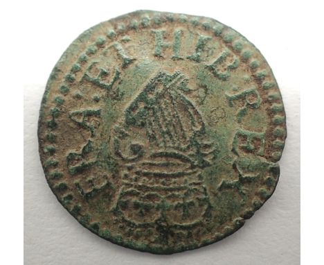 Charles I copper Irish farthing. P&amp;P Group 0 (£5+VAT for the first lot and £1+VAT for subsequent lots) 
