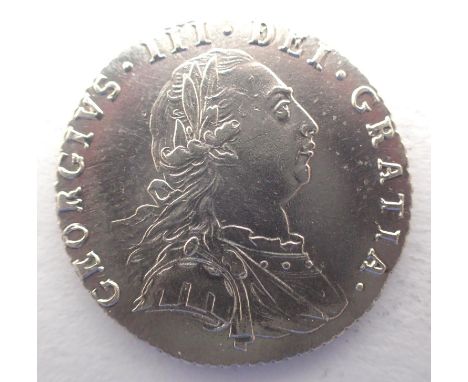 1787 silver sixpence of George III Hearts. P&amp;P Group 0 (£5+VAT for the first lot and £1+VAT for subsequent lots) 