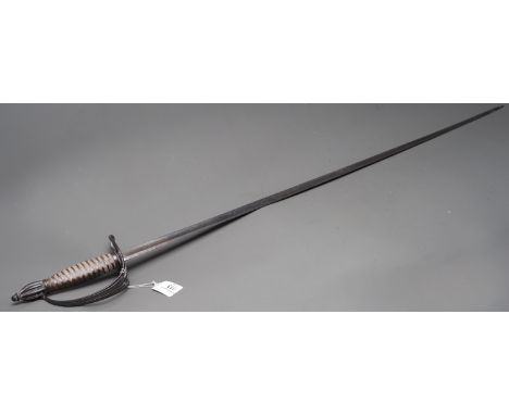 A 19th Century British "1821 Pattern" sword to the Royal Horse Artillery by Prosser, 87cm pipe-backed blade with spear point,