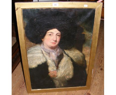 A 19th century oil on canvas portrait of a lady - 74cm x 50cm