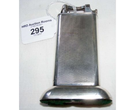 An engine turned Dunhill table lighter - 10.5cm