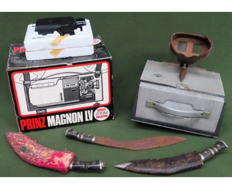 Sundries Inc. Kukri knives, Prinz Magnon LV projector,
all used and unchecked