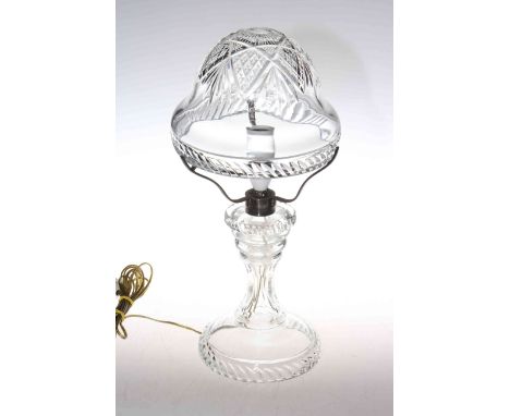 Late Victorian glass lamp and shade