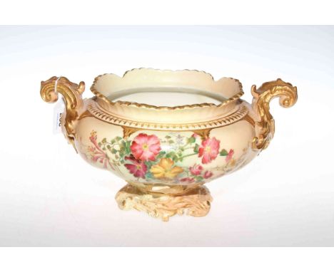 Royal Worcester blush ivory two-handled bowl, a/f