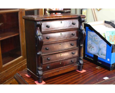 Victorian mahogany apprentice scotch chest