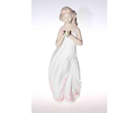 Large Nao figure of girl with posy, 43cm