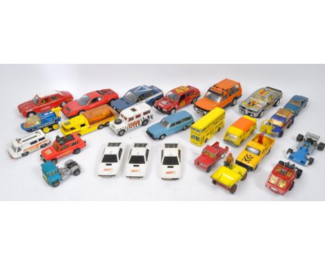 A collection of original vintage diecast cars including; Burago, Polistil, Dinky, Matchbox Superkings, Corgi James Bond, Whiz