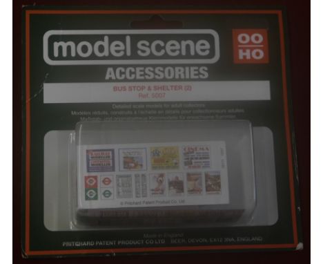 Model Scene Accessories Bus Stop &amp; Shelter (2), 5007. Mint in box.