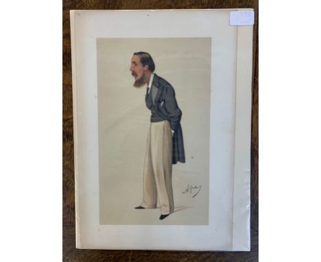 Portrait- 'Ape' Rivers Wilson - Egyptian Finance - coloured picture of gentleman, measurements 40cm x 26cm, slight discoloura