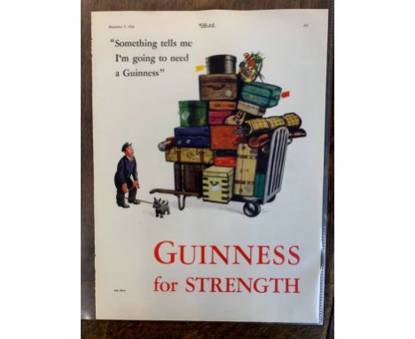 Advertising Poster 'Guinness' (The Sketch) ' Something Tells Me I'm Going To Need A Guinness' December 5th 1934 - coloured pi