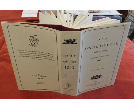 The New Annual Army List 1840 with Index, publisher London, The Naval and Military press. Very fine in hardback with dust cov