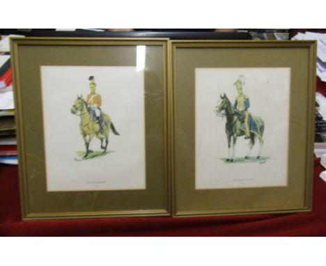 Antique military prints by M.G. Greensmith (5) - Officers of the British Army from the 19th Century, including: 1st Life Guar