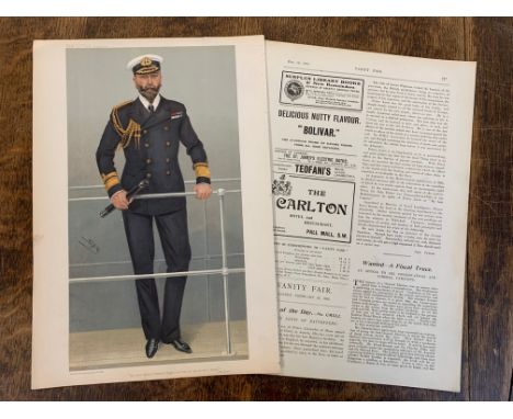 Portrait (Vanity Fair) - Serene Highness, Prince Louis, February 16th 1905, measurements 39cm x 26cm,sight tear at top of pic