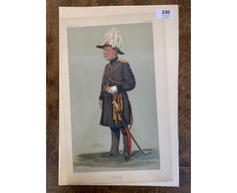 Portrait ' Patronage' (Vanity Fair), Major Gen H.D Hutchinson Sept 8th 1904, measurements 42cm x 28cm, foxing around edge of 