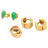 THREE PAIRS OF GOLD EARRINGS, ONE BY POH HENG