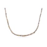 A GRADUATED FACETED DIAMOND BEADS CHAIN NECKLACE