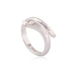 A DIAMOND 'SERPENT' PLATINUM RING